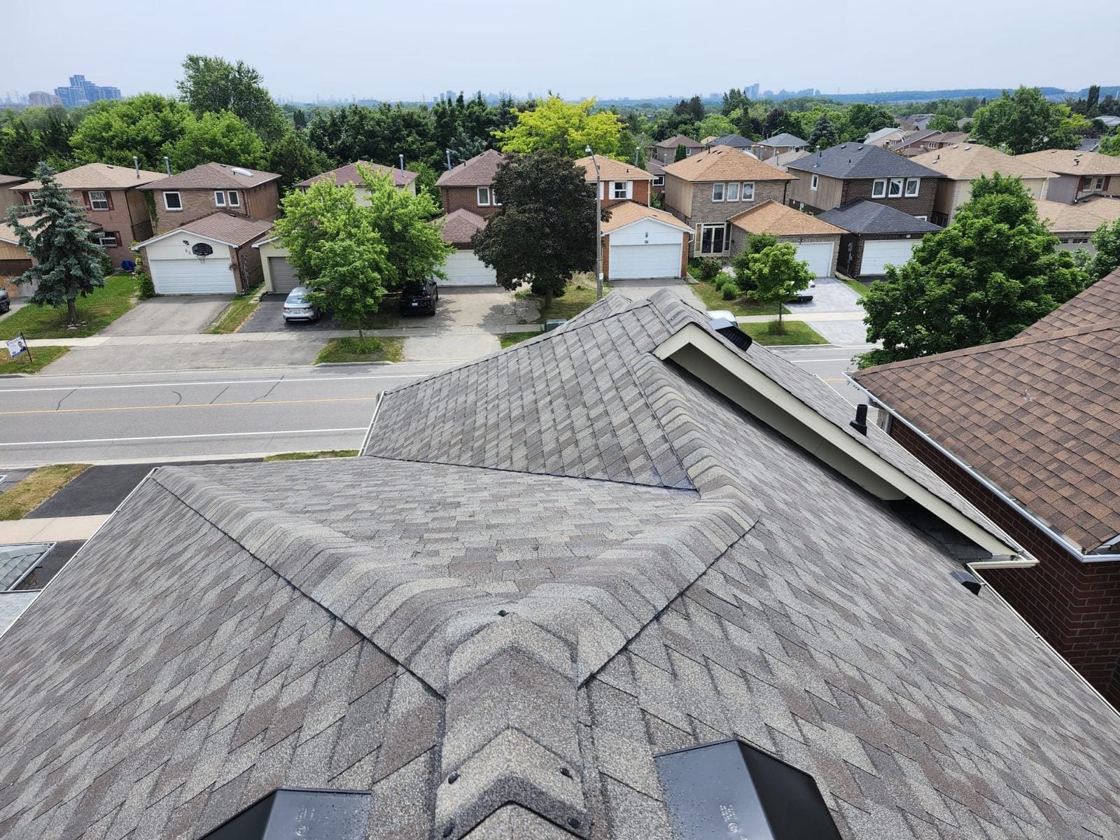 asphalt shingle roof on a residential home